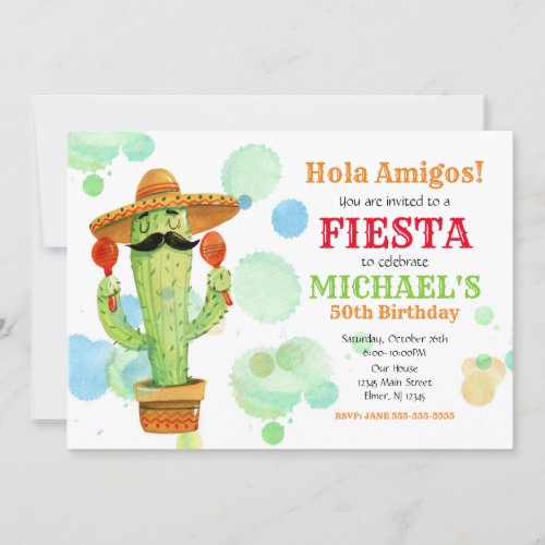 Mexican Fiesta Birthday Invitation ALL AGES
