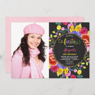 Mexican fiesta birthday invitation for adult