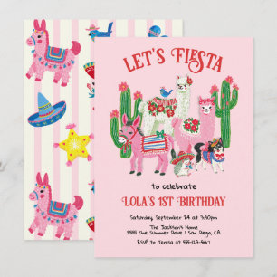 Mexican Fiesta Birthday Party Animals Invitation