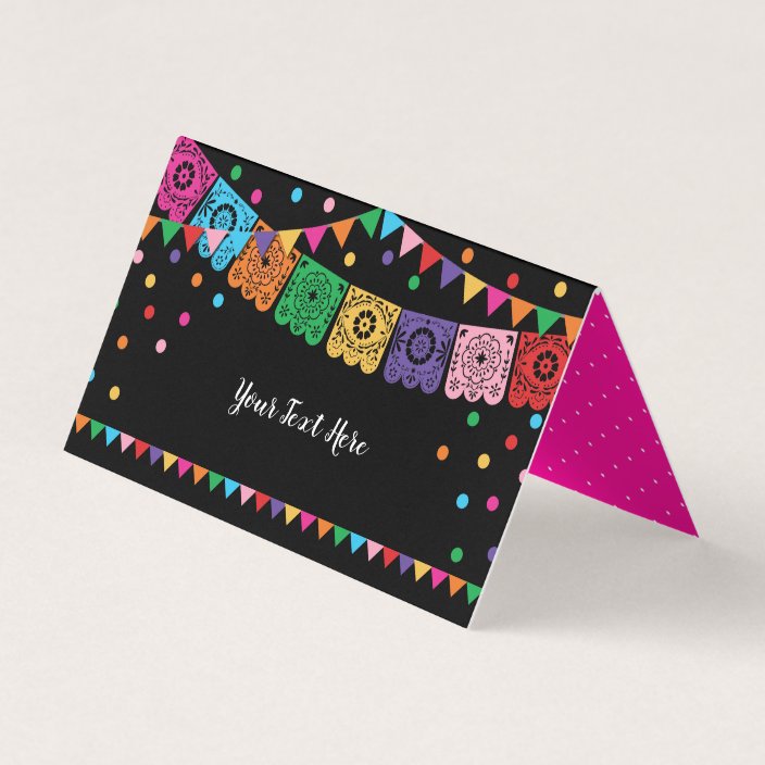 Mexican Fiesta Birthday Party Decor Confetti Place Card Zazzle Com