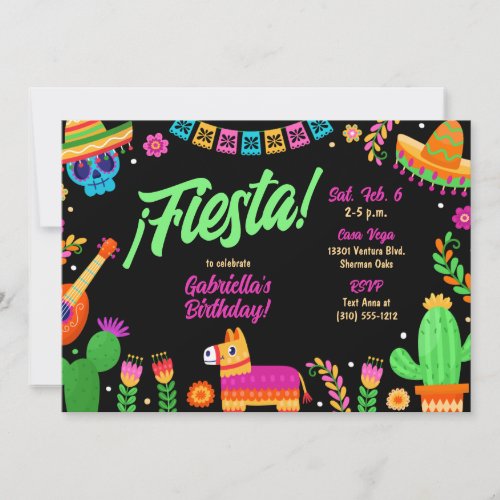 Mexican Fiesta Birthday Party Invitation