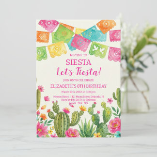 Mexican fiesta birthday party invitation