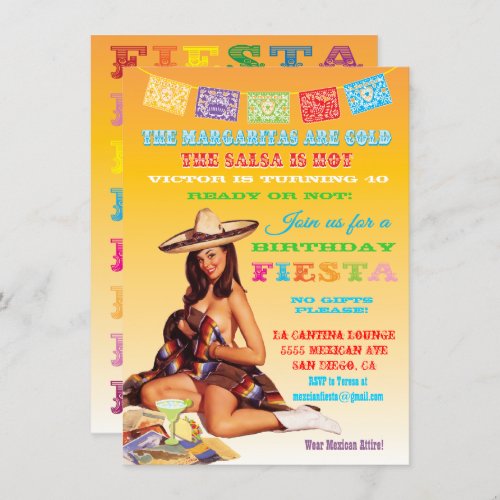 Mexican Fiesta Birthday Party Invitation