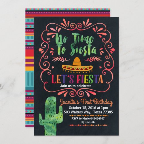Mexican Fiesta Birthday Party Invitation