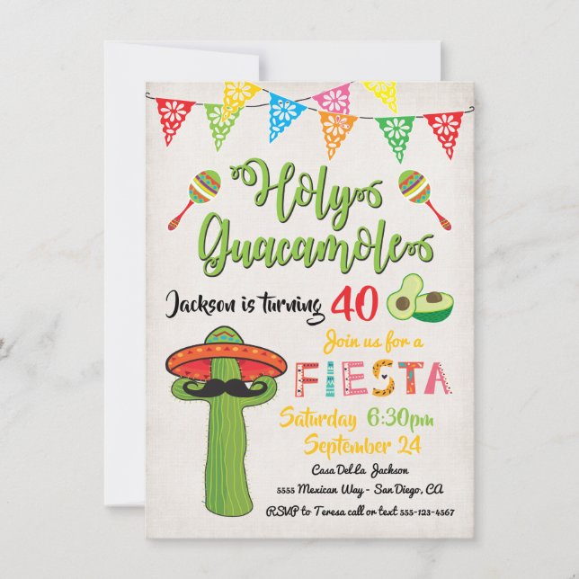 Mexican Fiesta Birthday Party Invitation (Front)