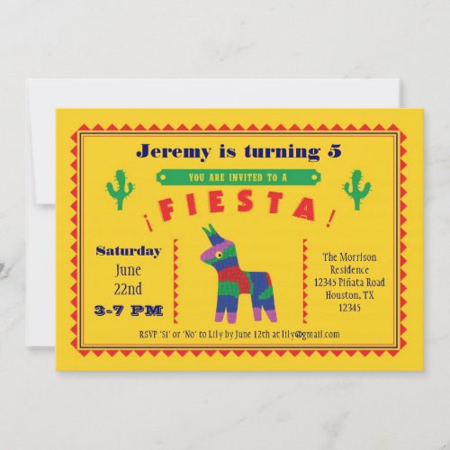 Mexican Fiesta Birthday Party Invitation