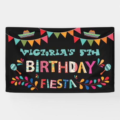 Mexican Fiesta Birthday Party Sign Banner