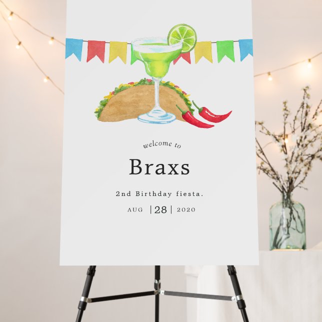 Mexican Fiesta Birthday Welcome Foam Board (In Situ (Stand))