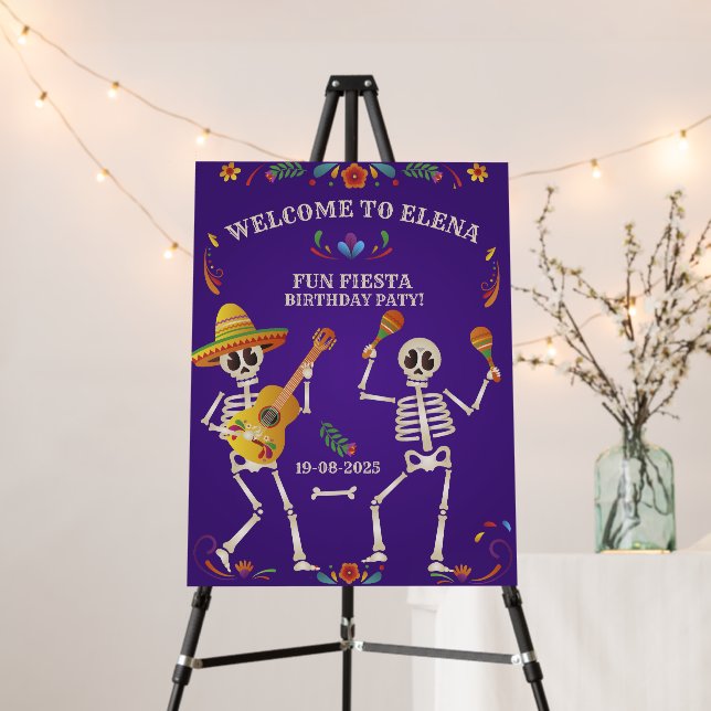 Mexican Fiesta birthday Welcome Poster (In Situ (Stand))