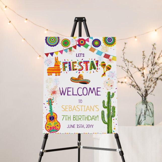 Mexican Fiesta Birthday Welcome Sign (In Situ (Stand))