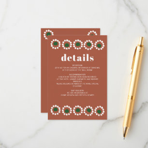 Mexican Fiesta Boho Barro Wedding Enclosure Card