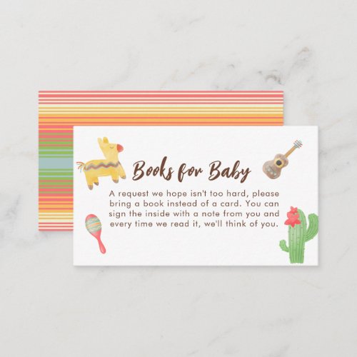 Mexican Fiesta Books for Baby Shower Enclosure Card