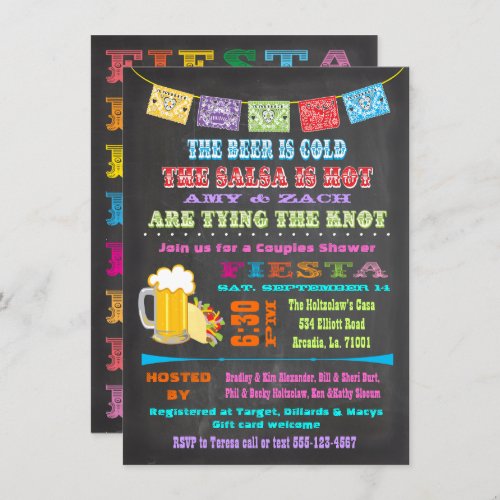 Mexican Fiesta Bridal engagement Shower Party Invitation