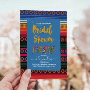 Mexican Fiesta Bridal Shower Flower Folkart Invitation