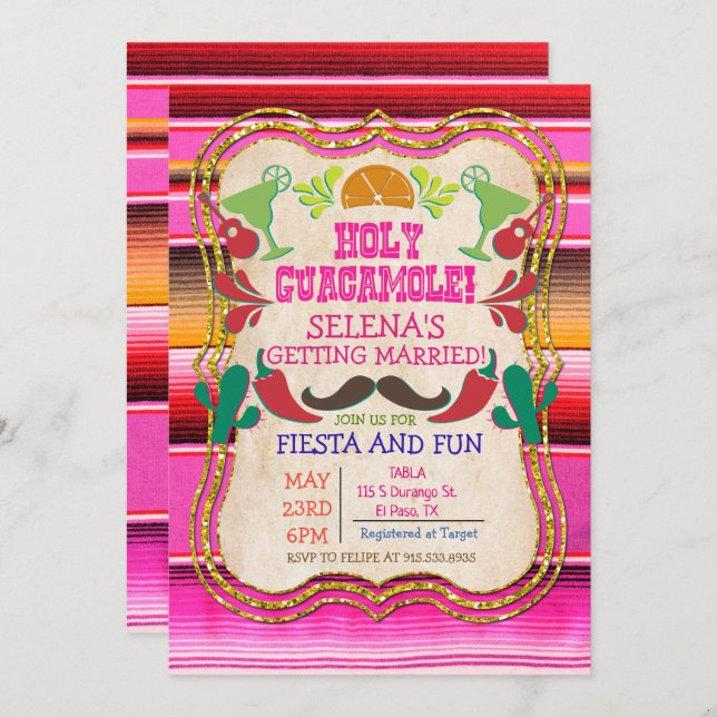 Mexican Fiesta Bridal Shower Invitation (Front/Back)
