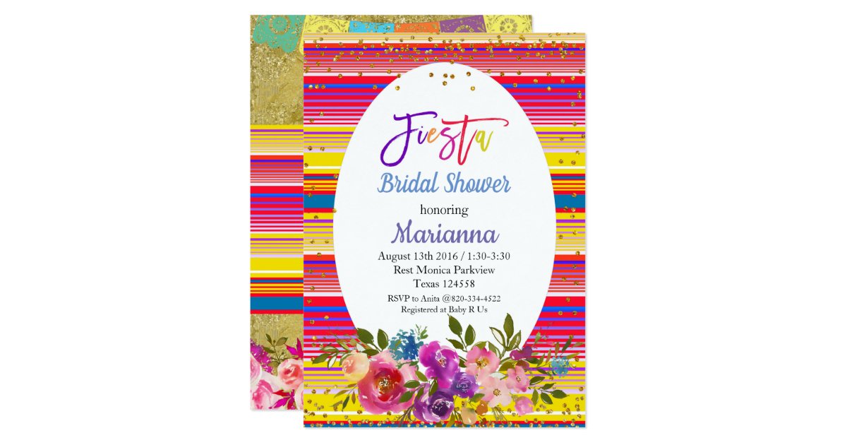 Mexican Fiesta Bridal Shower Party Invitation