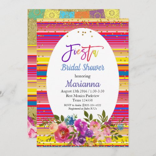 Mexican Fiesta Bridal Shower Party Invitation