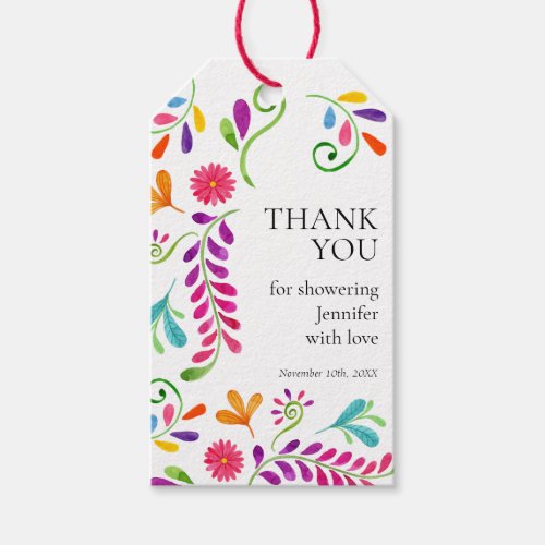 Mexican Fiesta Bridal Shower Thank you Gift Tags