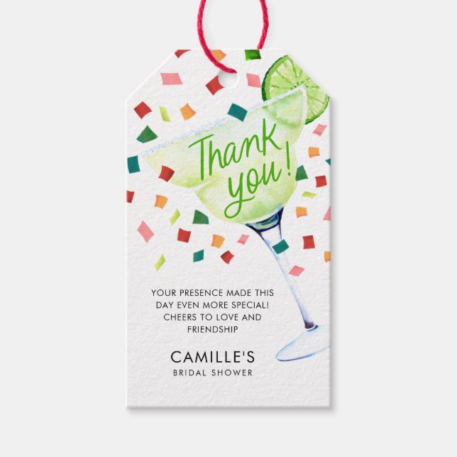 Mexican Fiesta Bridal Shower Thank you tag (Front)