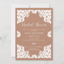 Mexican Fiesta Brown Talavera Bridal Shower Invitation