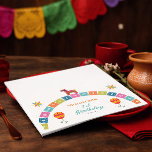 Mexican Fiesta Cactus 1st Year Birthday Napkins