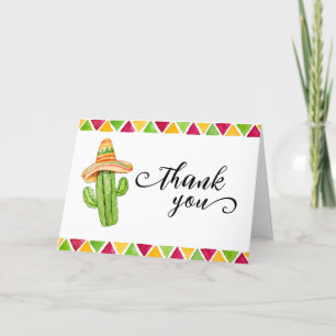 Mexican Fiesta Cactus Taco 'Bout A Baby Shower Letterpress Thank You Card