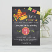 Mexican Fiesta Chalk Taco Twosday 2nd Birthday Invitation (Standing Front)