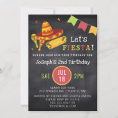 Mexican Fiesta Chalk Taco Twosday 2nd Birthday Invitation (Front)