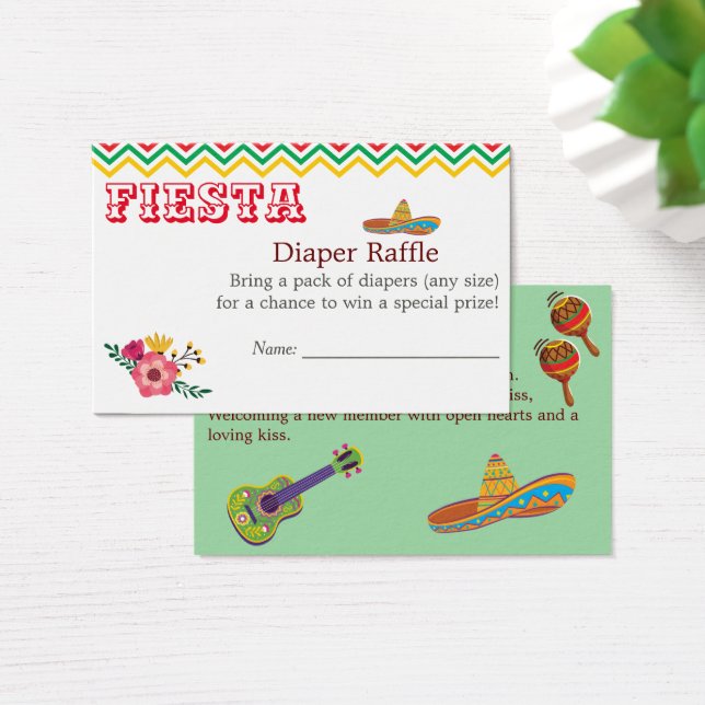 Mexican Fiesta Charming Baby Shower Diaper Raffle (Desk)