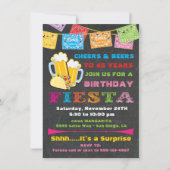 Mexican Fiesta Cheers and Beers Birthday Invitation (Front)
