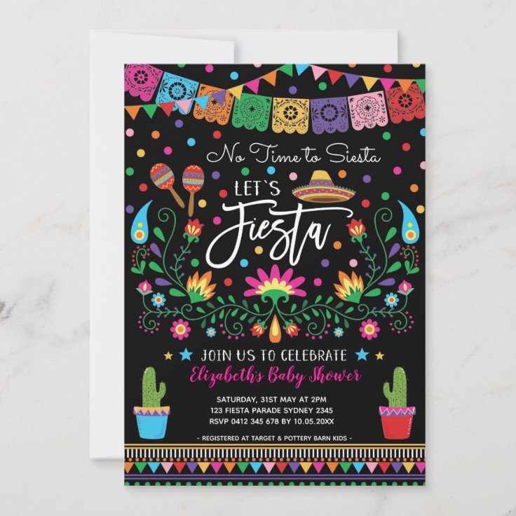 Mexican Fiesta Cinco De Mayo Baby Shower Invitation | Zazzle