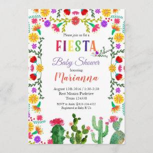 Mexican Fiesta Cinco De Mayo Baby Shower Invite