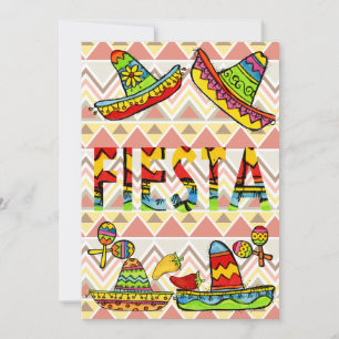 Mexican Fiesta Cinco de Mayo Invitations Chevron