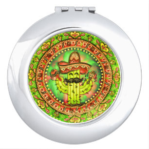 Mexican Fiesta Cinco de Mayo Sombrero Hat Green Compact Mirror