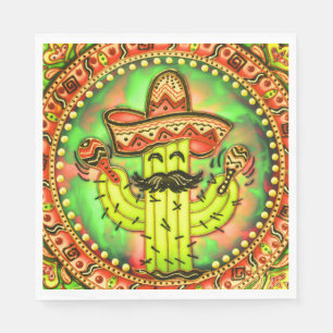 Mexican Fiesta Cinco de Mayo Sombrero Hat Green Napkins