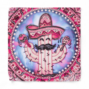 Mexican Fiesta Cinco de Mayo Sombrero Pink Blue Bandana