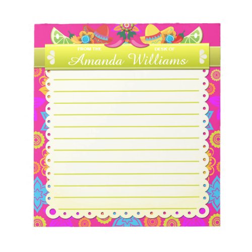 Mexican Fiesta Colorful Cutout Notepad