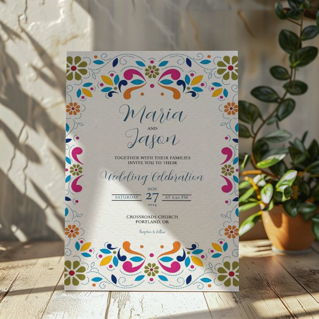 Mexican Fiesta Colorful Floral Boda Wedding Invitation (Mexican Fiesta Colorful Floral Boda Wedding Invitation)