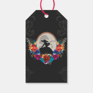 Mexican Fiesta Colorful Floral Charro Quinceanera Gift Tags