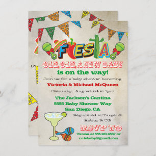 Mexican Fiesta Couples Baby Shower Invitation