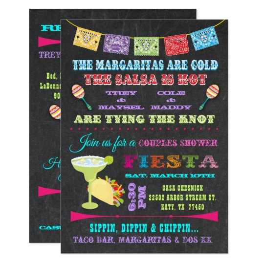 Mexican Fiesta Couples Bridal Shower Invitation Zazzle Com