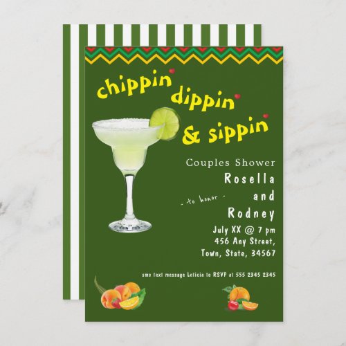 Mexican Fiesta Couples Shower Margarita Invitation