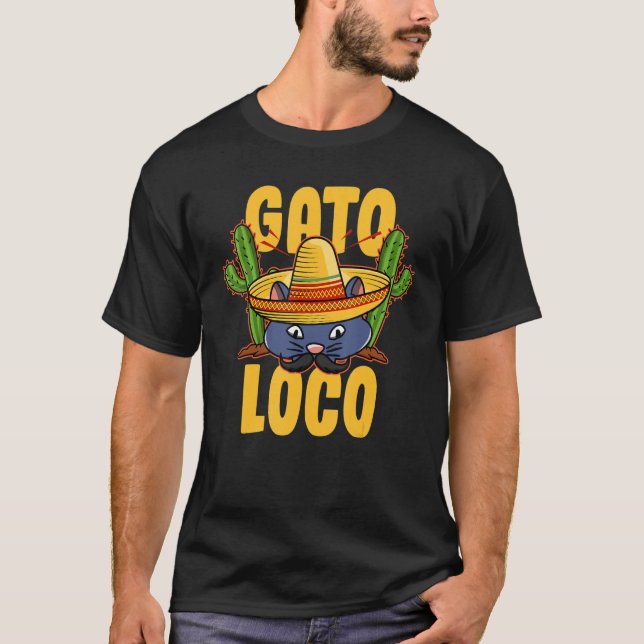 Mexican Fiesta - Crazy Cat T-Shirt (Front)