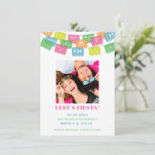 Mexican Fiesta Cut-Out Flag Save the Date Card (Standing Front)
