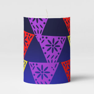 Mexican Fiesta Design Pillar Candle