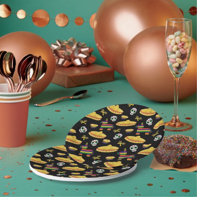 Mexican Fiesta & Día de Muertos Paper Plates (Multi)