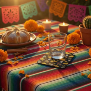 Mexican Fiesta & Día de Muertos  Square Paper Coaster