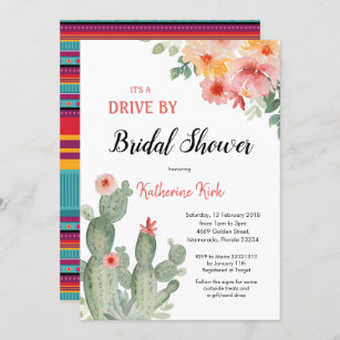 Mexican Fiesta Drive by Bridal Shower Invitation