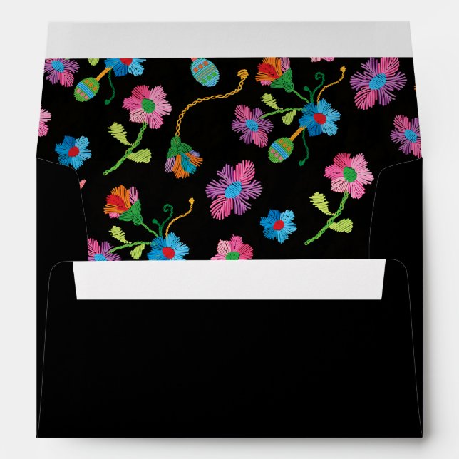 Mexican Fiesta Embroidery Folk Art Envelopes (Back (Bottom))
