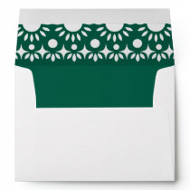 Mexican Fiesta Emerald Papel Picado Boho Wedding Envelope